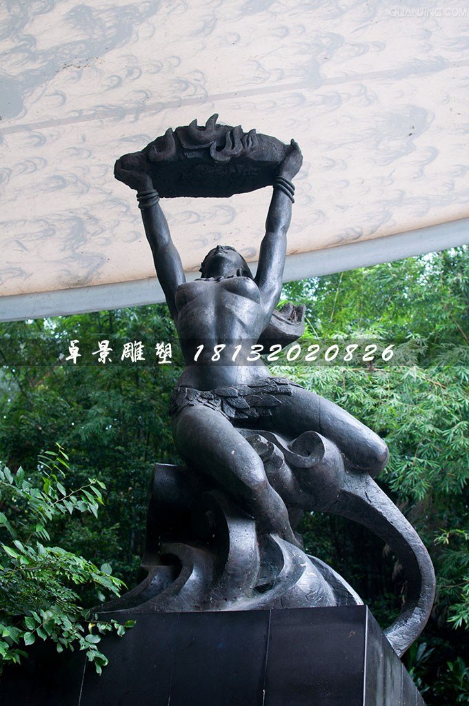 女媧補天銅雕，廣場景觀銅雕