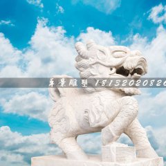 石雕麒麟，大理石麒麟雕塑
