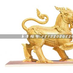 鑄銅麒麟雕塑，廣場神獸銅雕