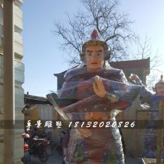 彩繪韋陀雕塑，玻璃鋼神仙雕塑