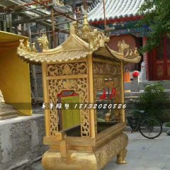 方形香爐銅雕，寺廟銅香爐