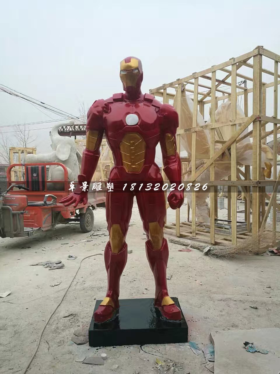 鋼鐵俠雕塑，玻璃鋼電影角色雕塑