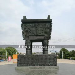 廣場銅鼎，方鼎銅雕
