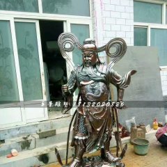 銅關公雕塑，武財神銅雕