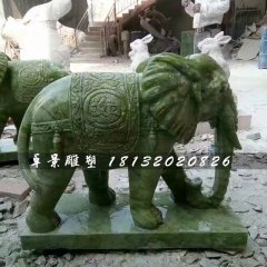 大象石雕，大理石大象