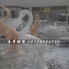 石雕仙鶴，大理石動物雕塑