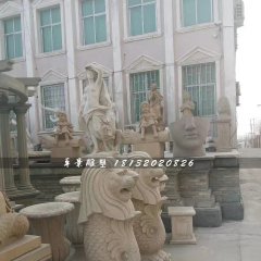 魚尾獅石雕，砂巖魚尾獅