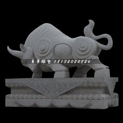 大理石牛雕塑，拓荒牛石雕
