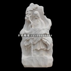壽星石雕，漢白玉壽星浮雕