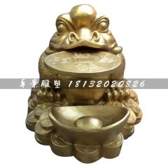 銅雕金蟾，鑄銅金蟾