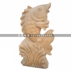 石雕魚，公園噴泉魚石雕