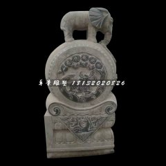 大象門墩石雕，仿古石抱鼓雕塑