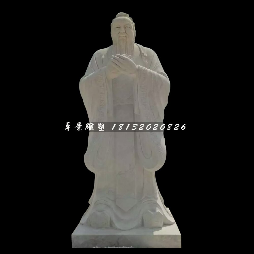 廣場名人石雕，校園孔子雕塑