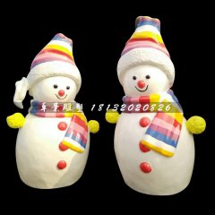 玻璃鋼雪人，卡通雪人雕塑