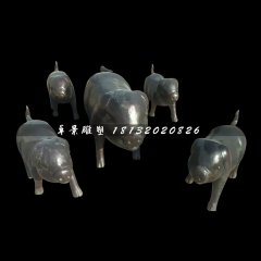 鑄銅動物雕塑，小豬銅雕
