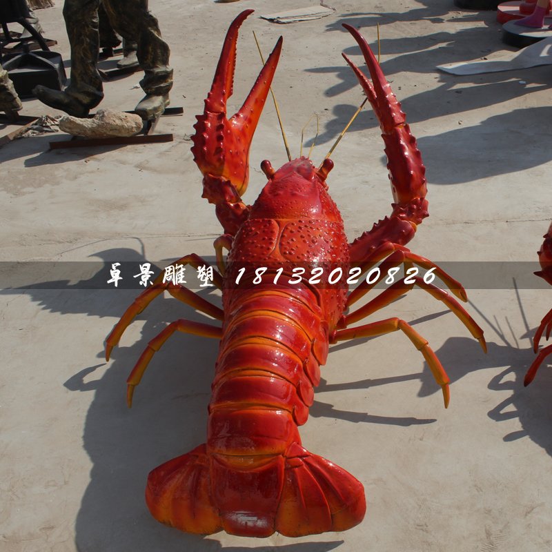 龍蝦雕塑，玻璃鋼仿真海鮮 (4)