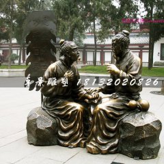 望聞問切銅雕，古代人看病銅雕
