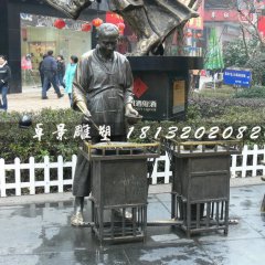 溫酒銅雕，街頭景觀銅雕