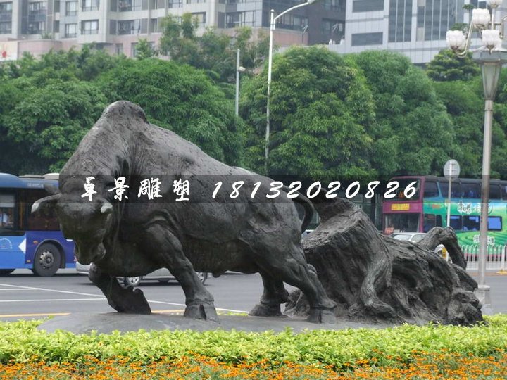 開荒牛銅雕，動物銅雕