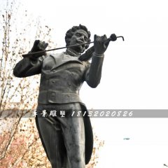 拉小提琴銅雕，西方人物銅雕