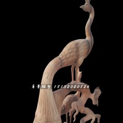 鳳凰石雕，晚霞紅神獸石雕