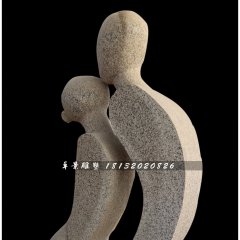 親吻石雕，花崗巖抽象人物雕塑