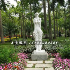 清風石雕，公園少女石雕