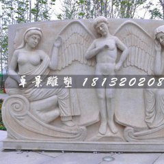 天使石浮雕，公園石浮雕