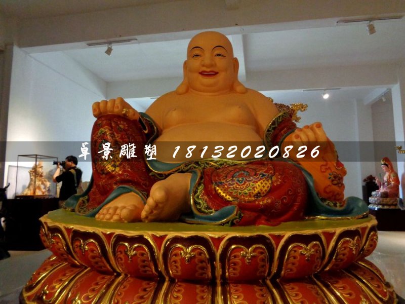 大肚彌勒佛，玻璃鋼彩繪佛像