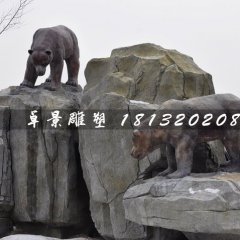 棕熊雕塑，玻璃鋼仿真動物
