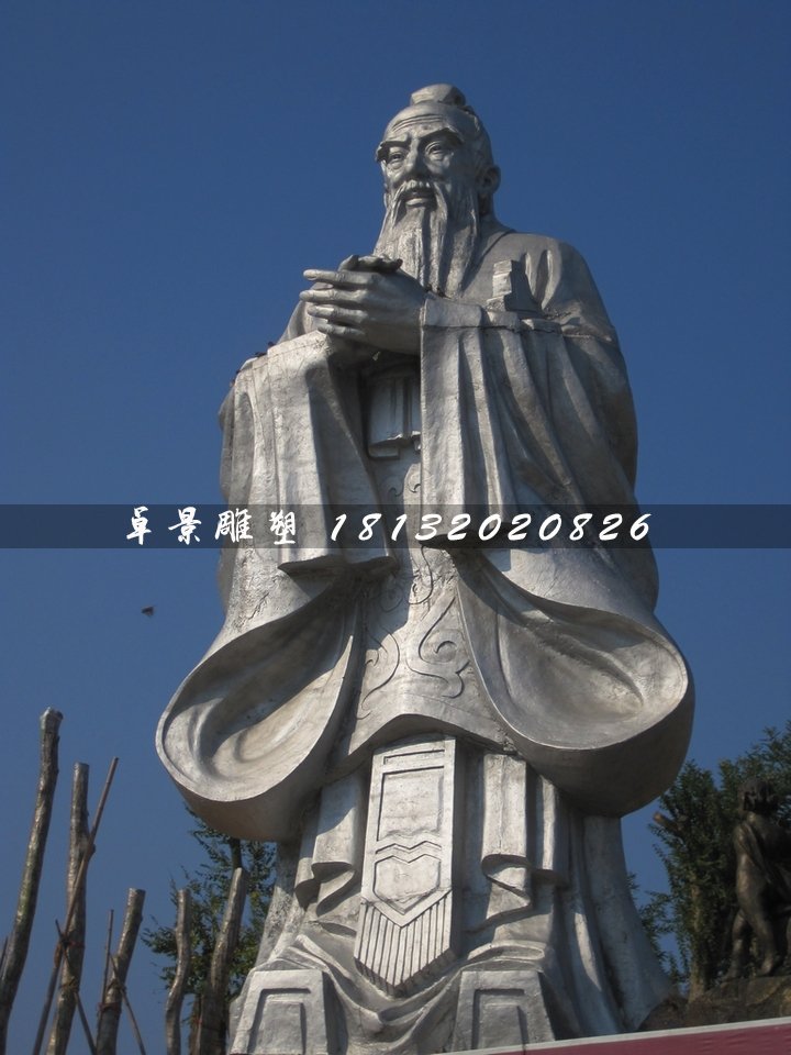 不銹鋼孔子雕塑，廣場名人雕塑