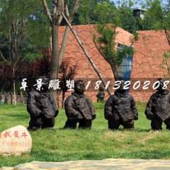 公園小孩銅雕，小品銅雕