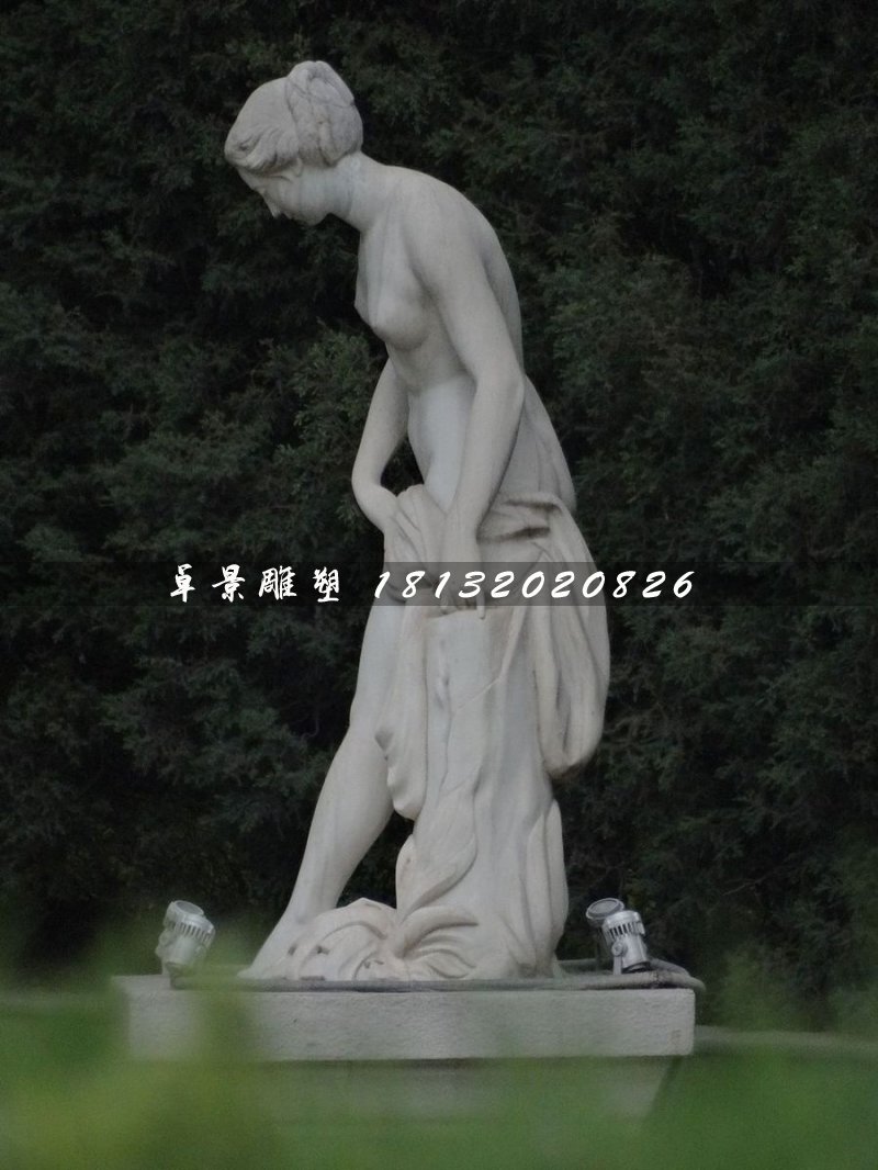 西方美女石雕，沐浴石雕 (3)