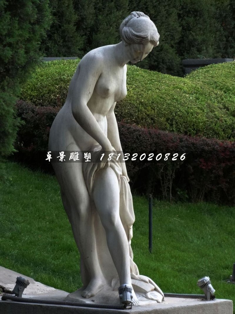 西方美女石雕，沐浴石雕 (2)
