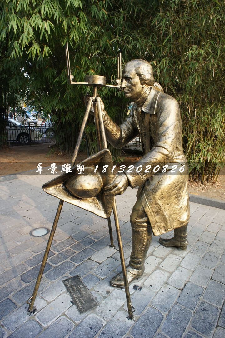 洋人銅雕，街頭景觀雕塑