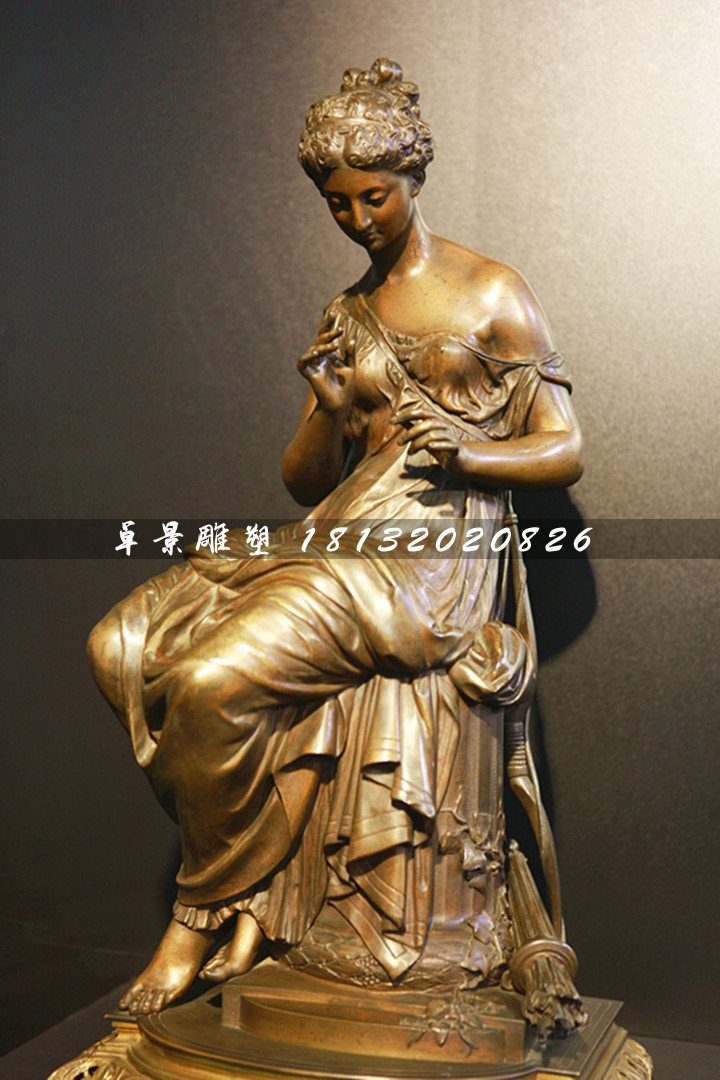 西方美女銅雕，公園人物銅雕 (2)
