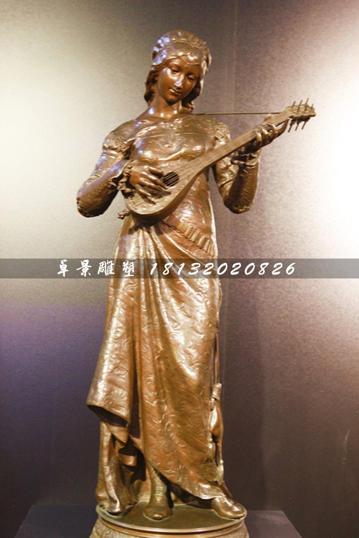 西方美女銅雕，公園人物銅雕 (1)