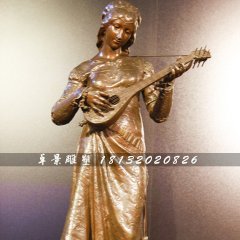 西方美女銅雕，公園人物銅雕