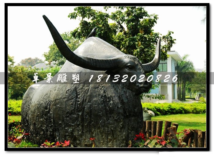 牦牛銅雕，公園動物銅雕
