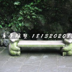 小猴造型長椅石雕，公園石椅子