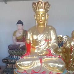 地藏王銅雕，彩繪地藏菩薩銅雕