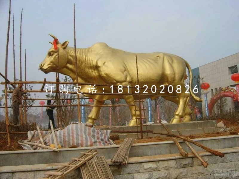 黃金牛銅雕，廣場大型銅牛雕塑