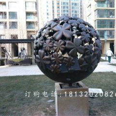 銅雕鏤空球雕塑，公園景觀雕塑
