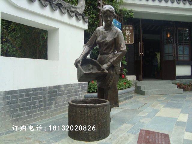 采茶銅雕，廣場采茶小品銅雕 (5)