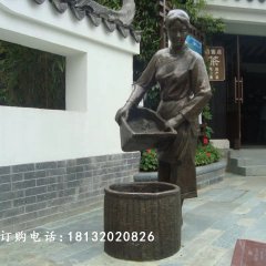 采茶銅雕，廣場采茶小品雕塑