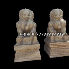 北京獅石雕，廣場動物石雕