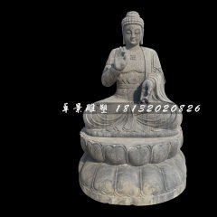 如來佛石雕，青石坐式佛像