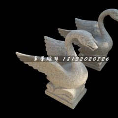 天鵝石雕，公園噴水天鵝雕塑