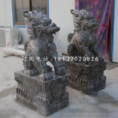 墨玉麒麟石雕，神獸石雕