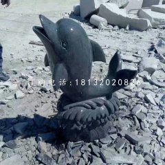 青石海豚石雕，動物石雕